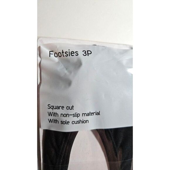 Uniqlo Padded Footsies 3 Pack Black No Show Size 7.5 - 10 - Picture 5 of 7